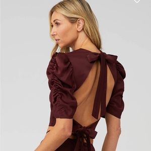 BARDOT AMELIE BACKLESS TOP XS Maroon